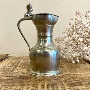 Syrup Pitcher Vintage Pewter Royal Holland Daalderop Acorn Motif Creamer